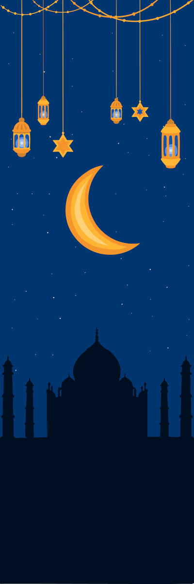 Mosque at night time fridge sticker - TenStickers