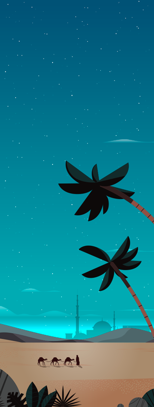 Camels at the desert  fridge sticker - TenStickers