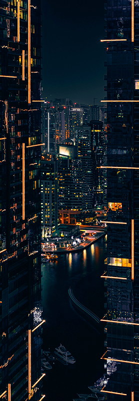 Dubai hotels view  fridge sticker - TenStickers