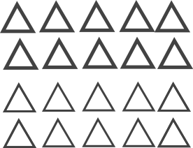 Balení 20 samolepek na zeď odražených trojúhelníků - TenStickers