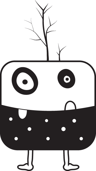 스퀘어 몬스터 스티커 - TenStickers