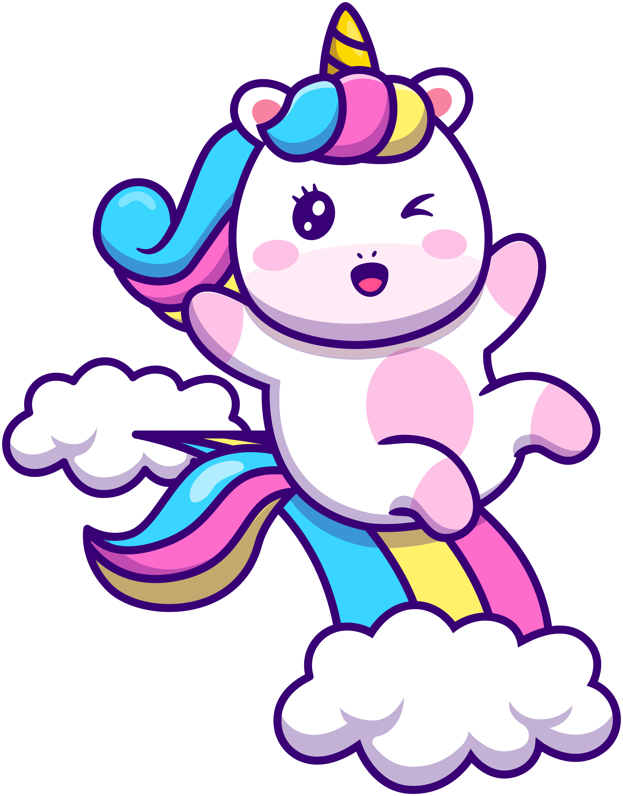 Unicorn In A Cloud And Rainbow Cinema Decal Tenstickers