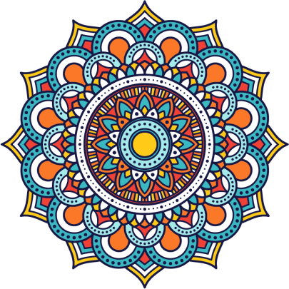 Vinilo mandala azul étnico multicolor - TenVinilo