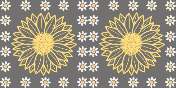Sticker Meuble Marguerites et tournesols modernes - TenStickers