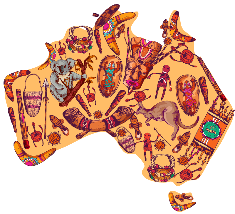 Aboriginal Australian map pattern laptop skins - TenStickers