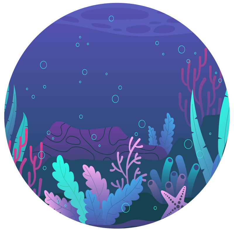 Purple Toned Underwater Scene shower sticker - TenStickers