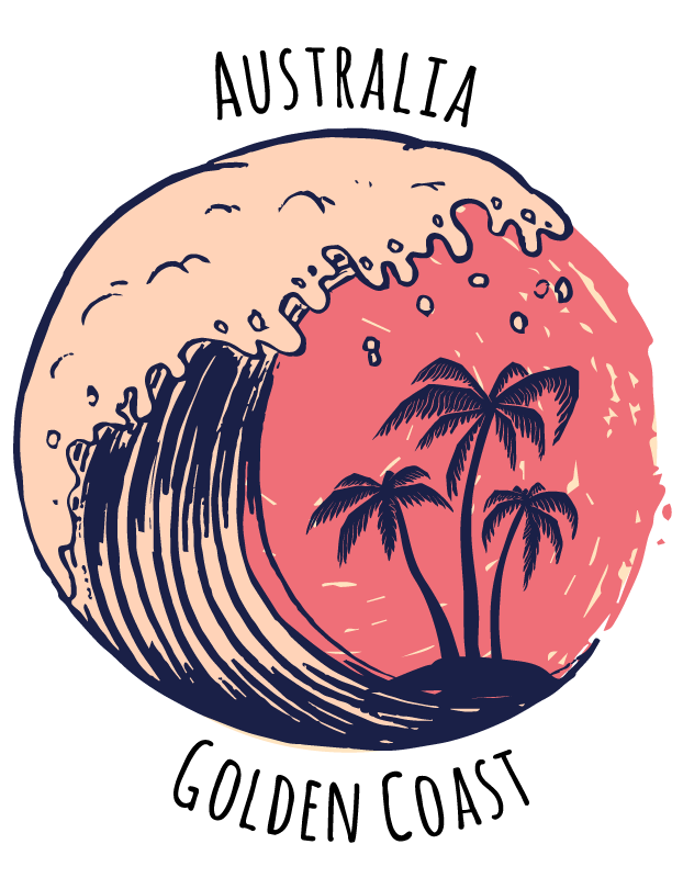 Australia Gold Coast Stamp stickers - TenStickers