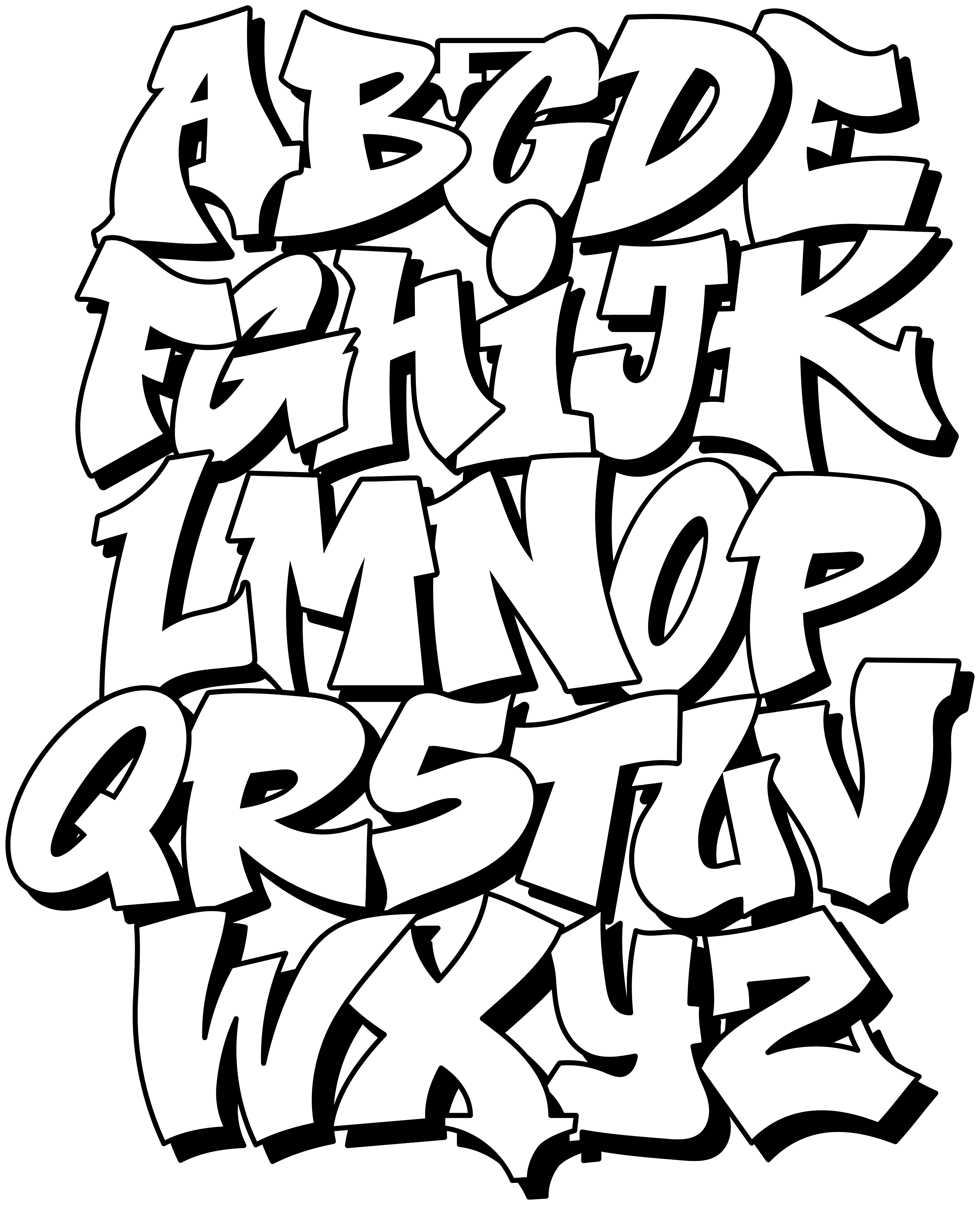 drawings of graffiti letters alphabet