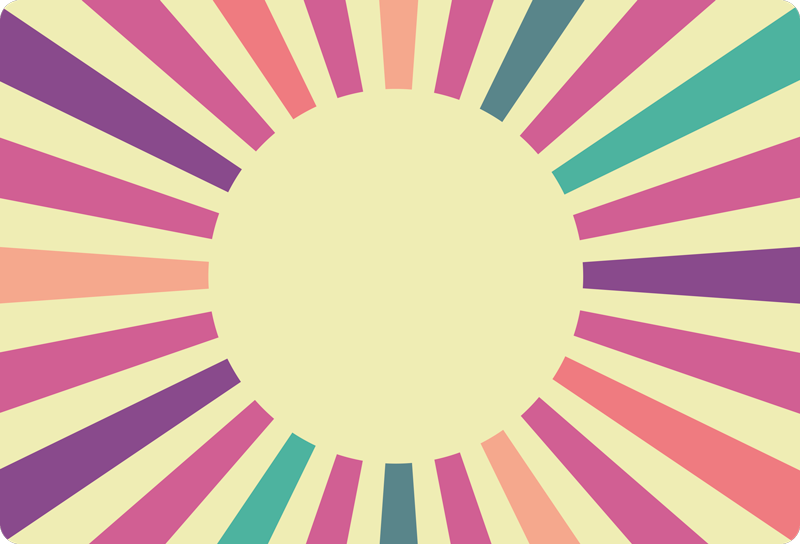 Sticker Ordinateur Portable Soleil géométrique des années 70 - TenStickers