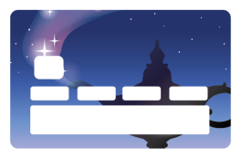 Lamp and stars  credit card sticker - TenStickers