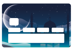 Night time mosque  credit card sticker - TenStickers