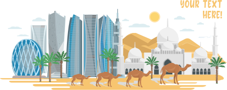 Customizable name UAE typical elements sticker - TenStickers