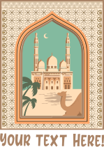 Personalized camel and mosque sticker - TenStickers