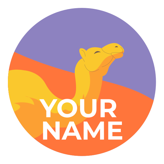 Personalized camel and desert  sticker - TenStickers
