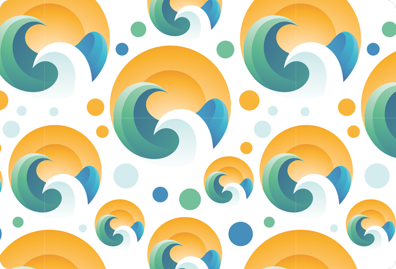 Sun and waves laptop skins - TenStickers