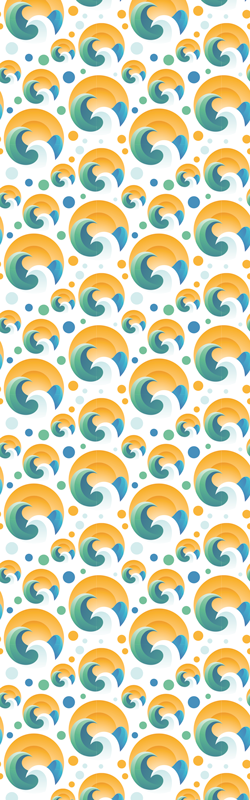 Autocolantes para chuveiro Sol e ondas - TenStickers