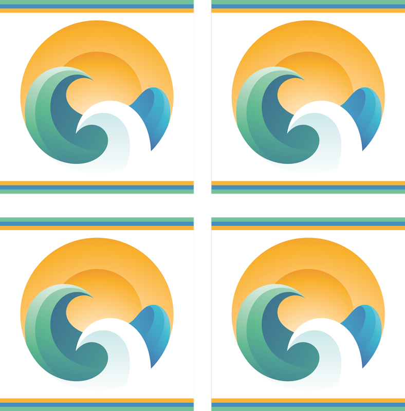 Nálepka dlaždice slunce a vlny - TenStickers