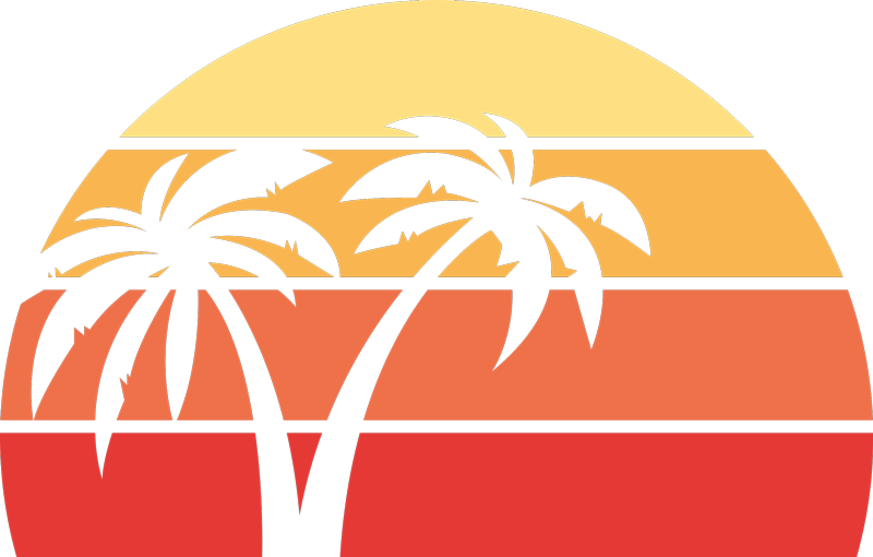 Sticker Ordinateur Portable Coucher de soleil rétro - TenStickers