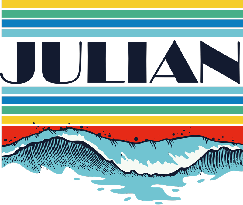 Retro bølger personlig klistermærke - TenStickers