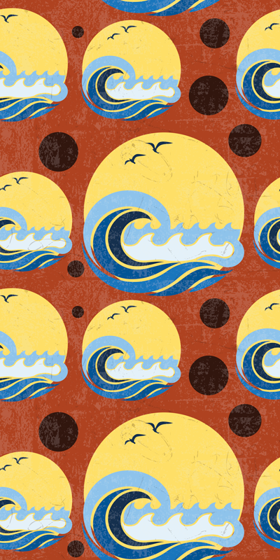 Vinilo para nevera Sol, playa y ola - TenVinilo