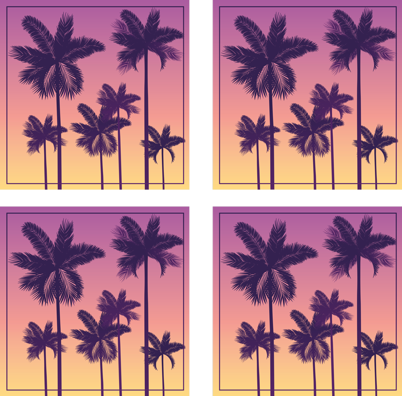 Sunset palms tile sticker - TenStickers