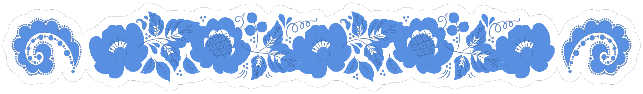 Blue Slovakia floral wall sticker - TenStickers