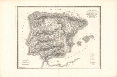 Vinilo mapa España 1823 - TenVinilo