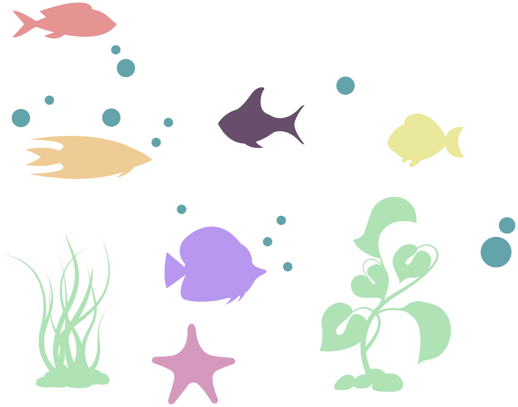 Vinilo animal dibujos de peces - TenVinilo