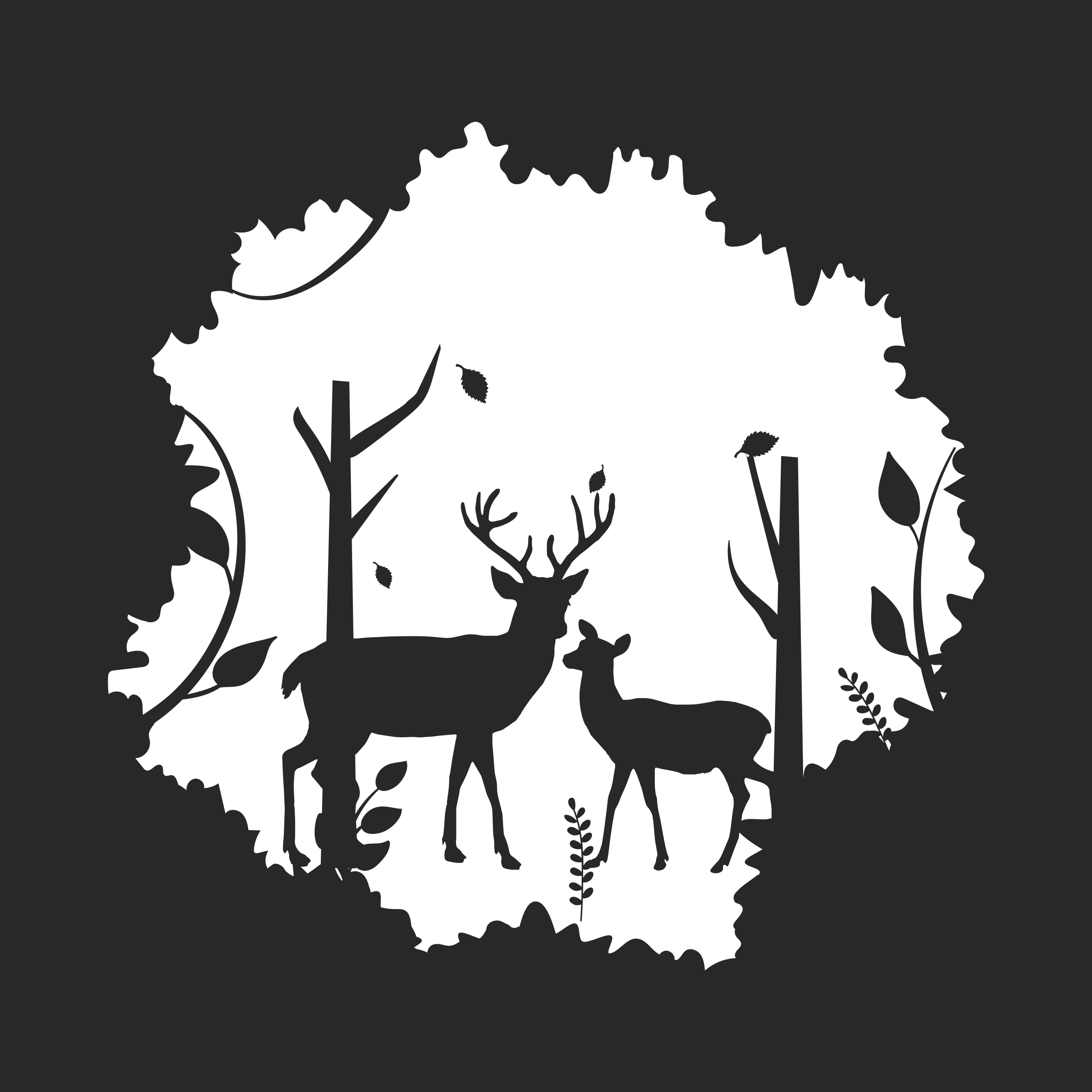 Wandtattoo Tier Hirsche im wald - TenStickers