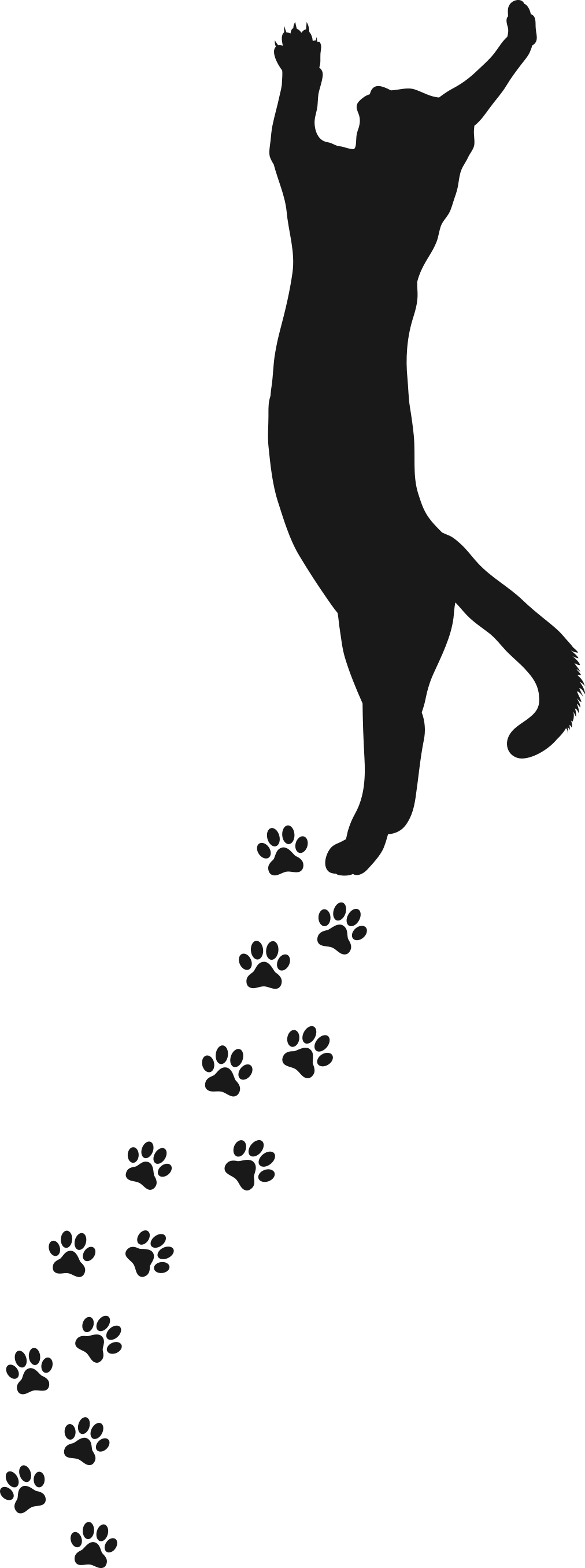Wandtattoo Wohnzimmer schwarze Katzenpfoten - TenStickers