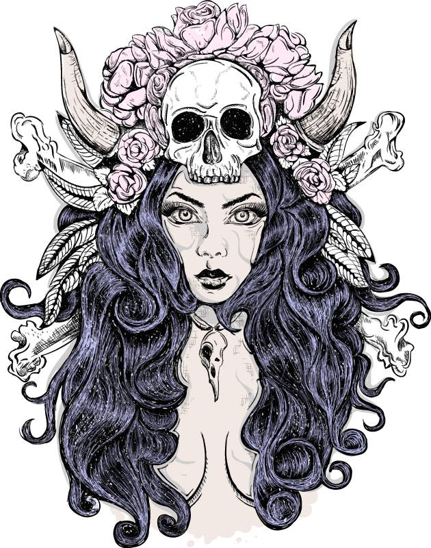 Cadı sabath vintage çıkartmaları - TenStickers