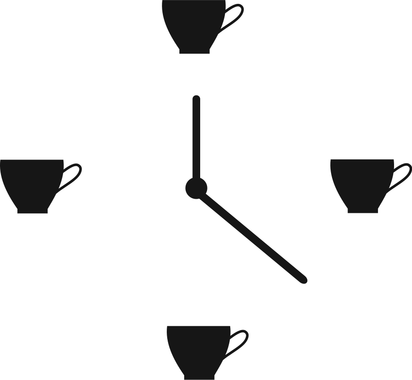 Vinilo reloj tazas de café - TenVinilo