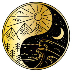 Nalepka za steno moon ying yang space - TenStickers