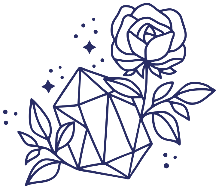 动物贴画 玫瑰和水晶 - TenStickers