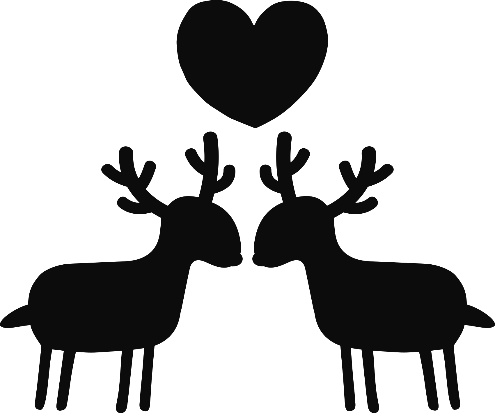 Husband and wife deer and buck bridal stickers - TenStickers