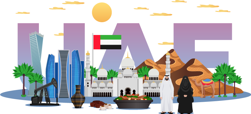 UAE city view  Arab Stickers - TenStickers