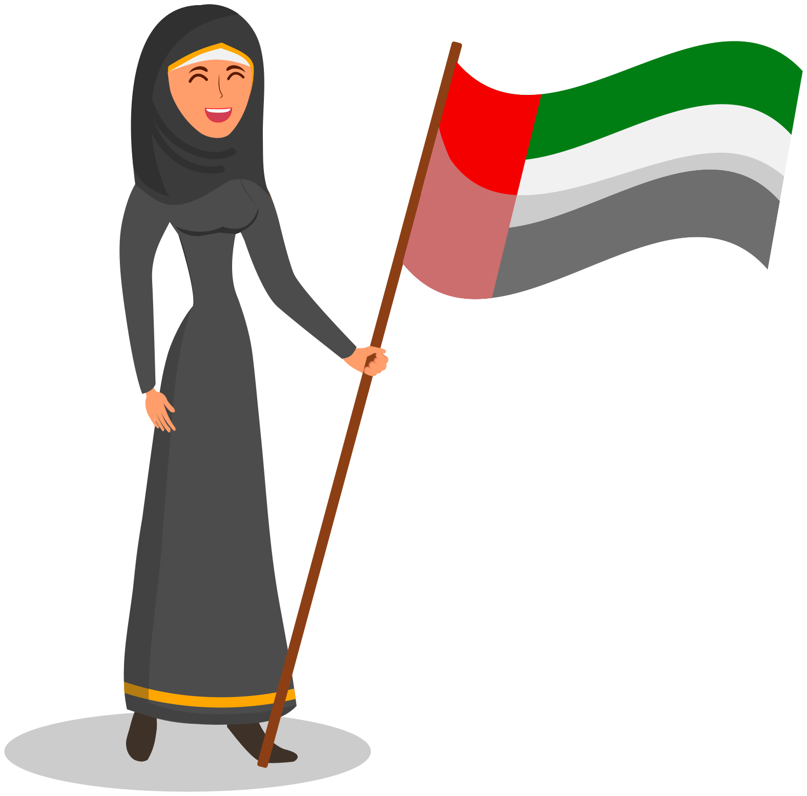 Arabic woman with flag Arab stickers - TenStickers