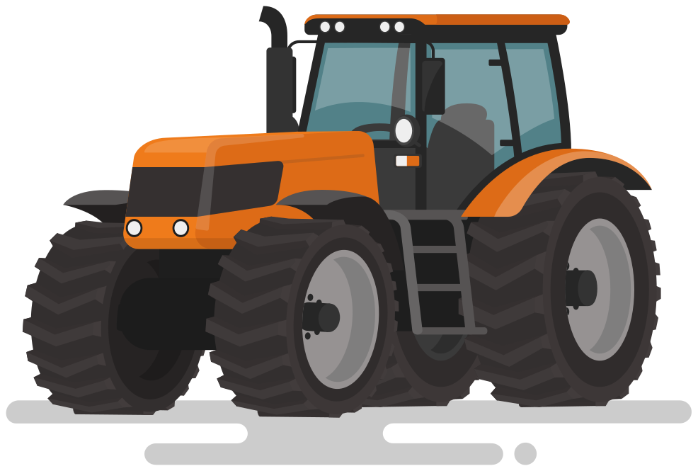 orange tractor clipart