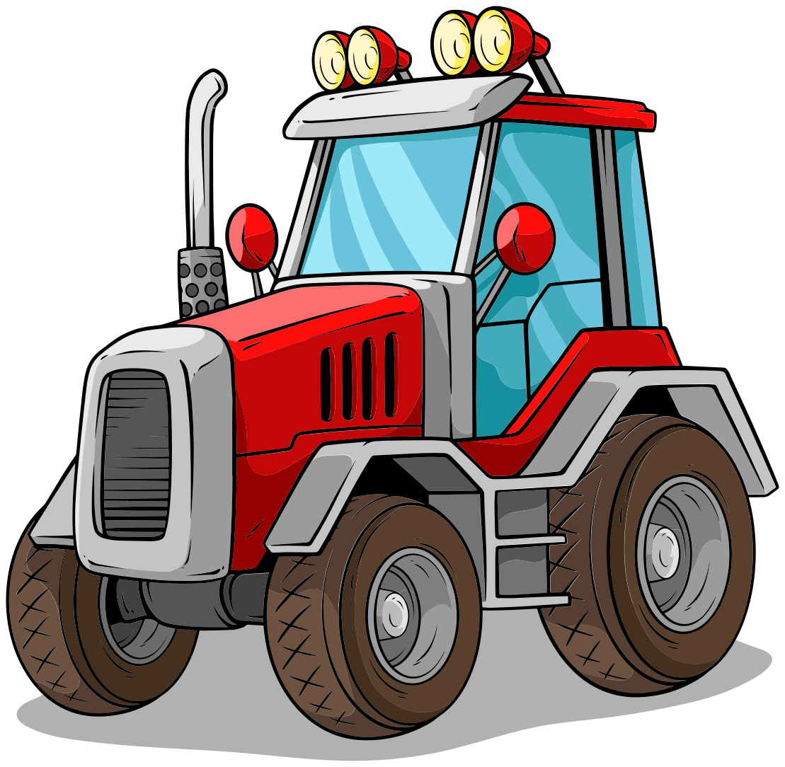 Tracteur Rouge Enfants Anniversaire Enfant Garçon Cadeau' Autocollant