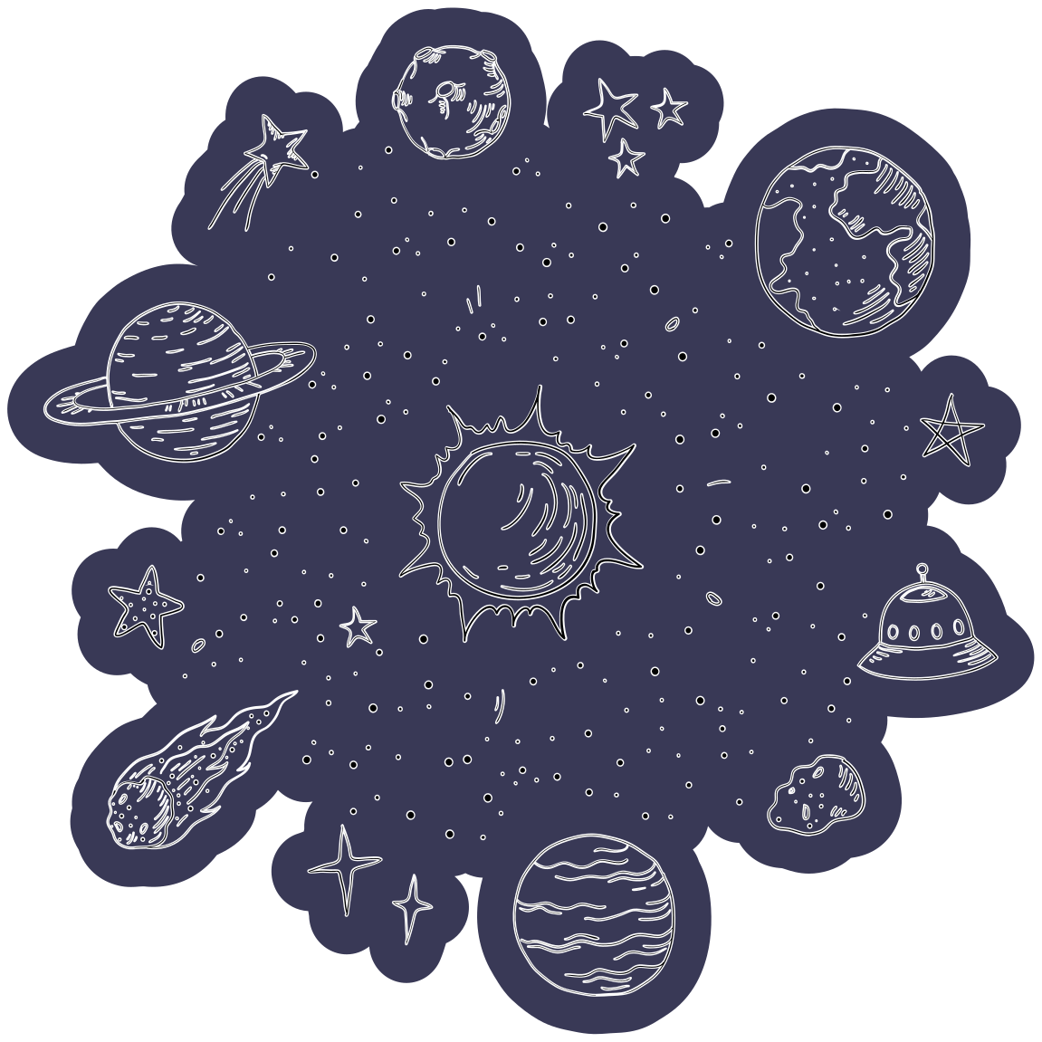 Sticker planetas sistema solar - TenVinilo