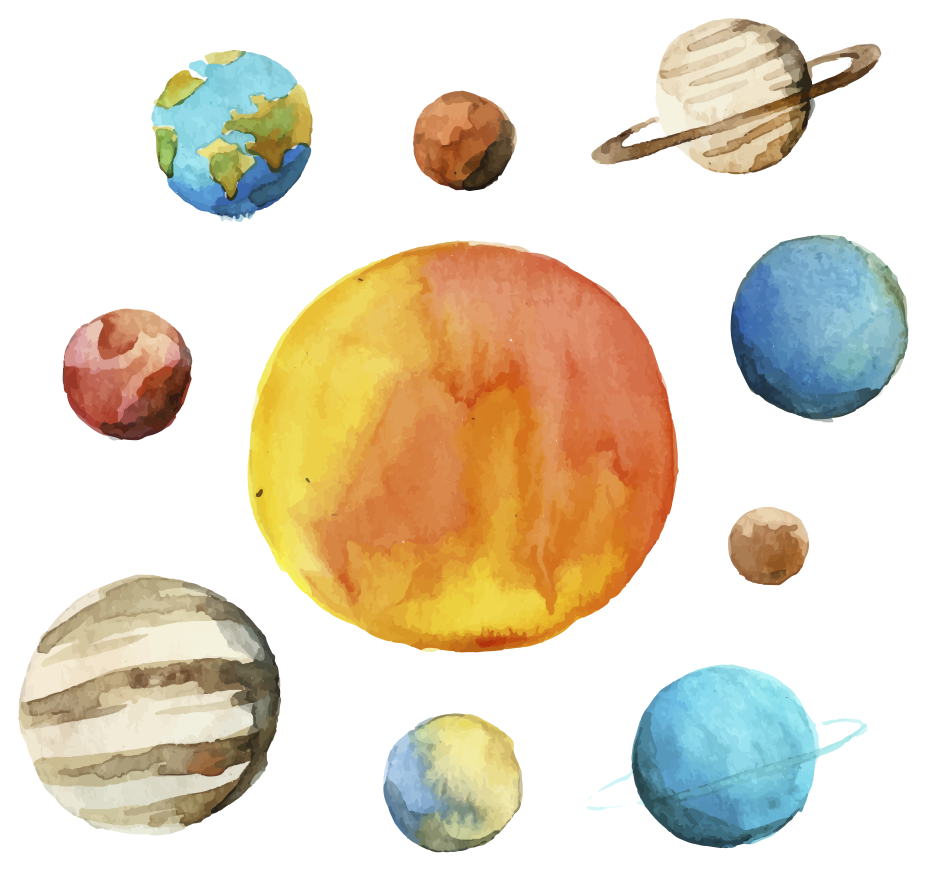 Sticker planetas sistema solar - TenVinilo
