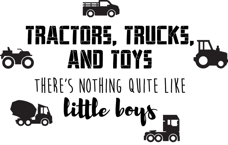 Tractors, trucks and toys.. toy sticker - TenStickers