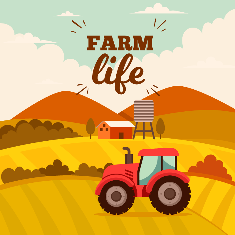 Farm life Tractor car decal - TenStickers
