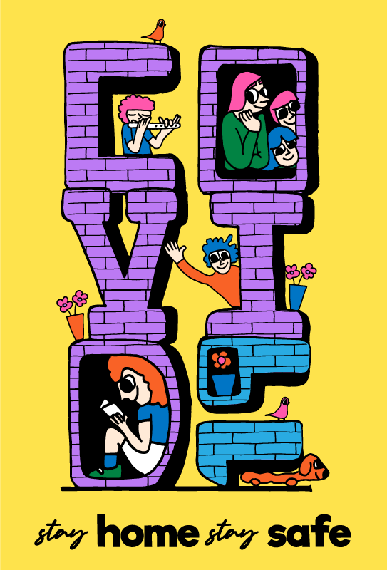 Stay home stay safe vinyl banner - TenStickers