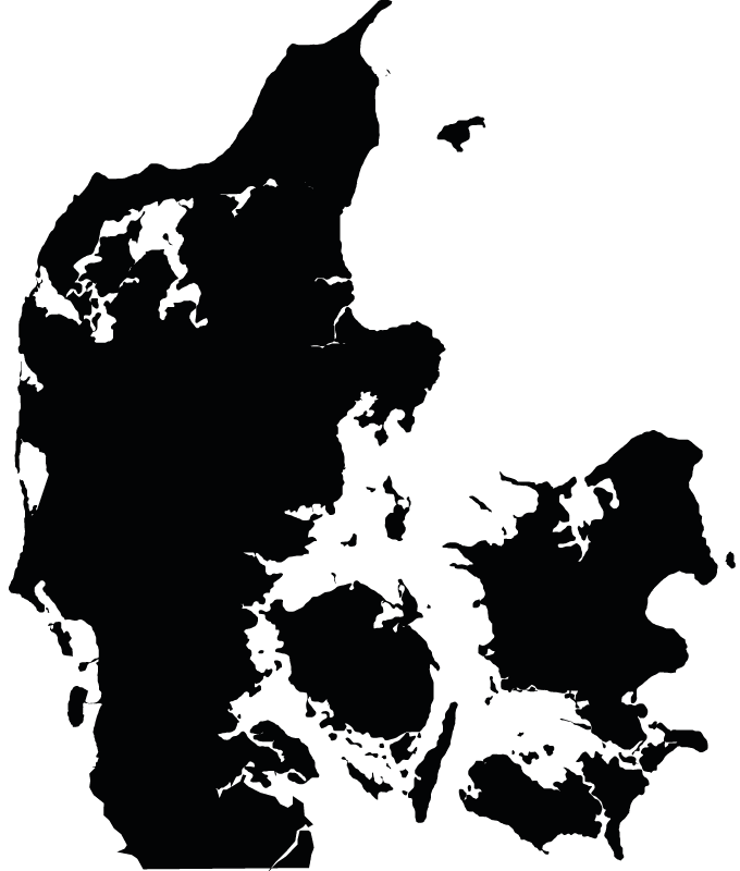 Monocolour danmark kort verdenskort klistermærke - TenStickers