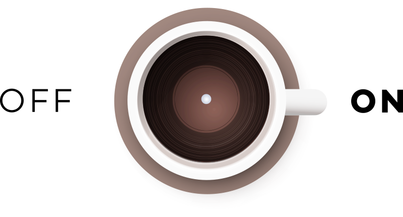 Autocolante Xícara de café ligada e desligada - TenStickers