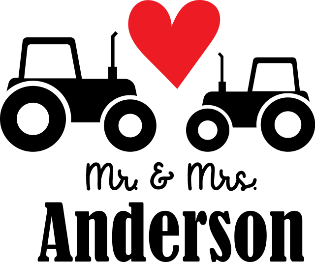 Personalized romantic tractor wedding sticker - TenStickers