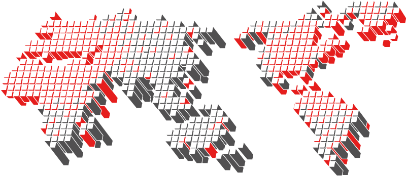 Cube dimension world map wall decal - TenStickers