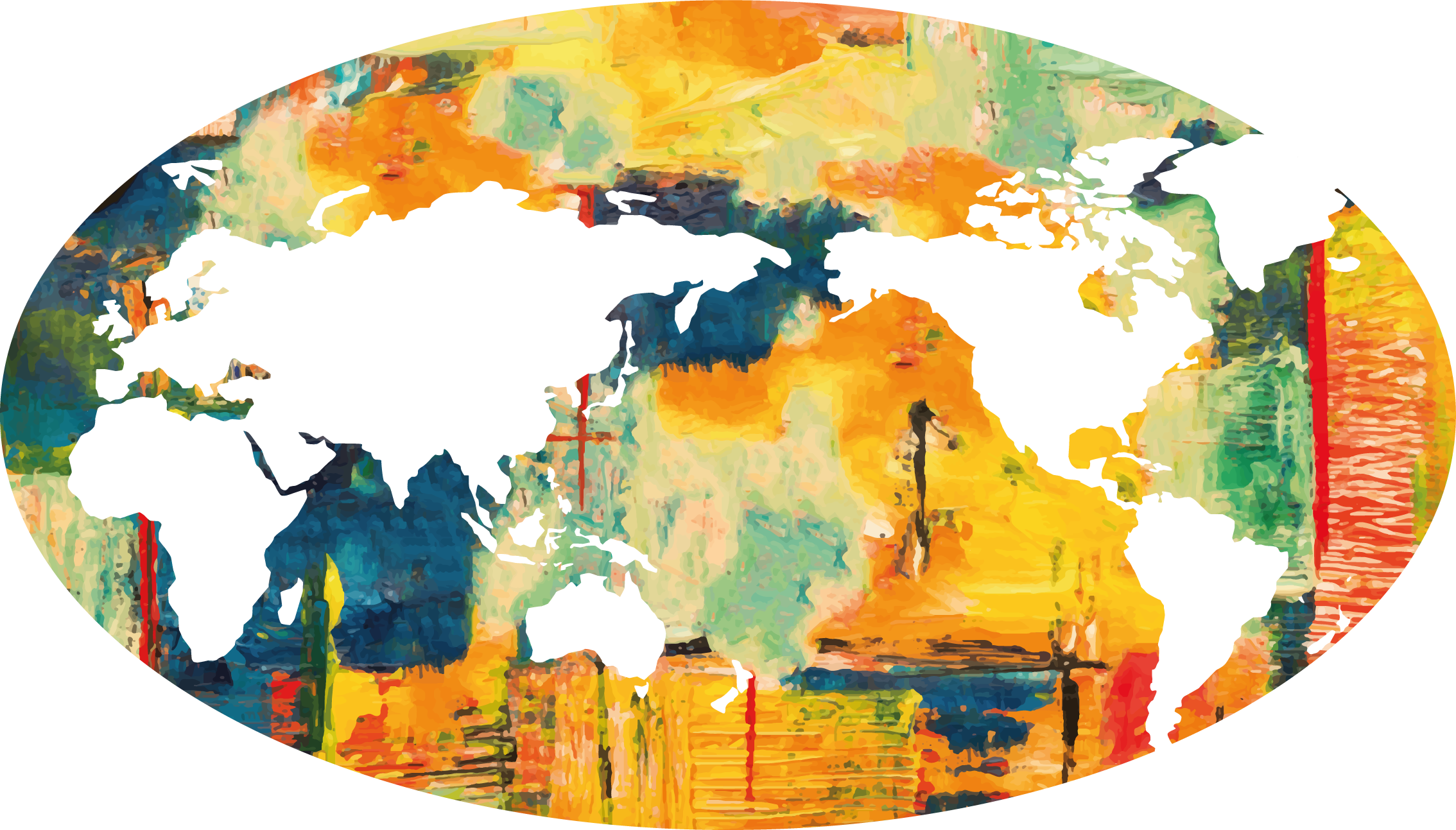 Overal painting world map wall sticker - TenStickers