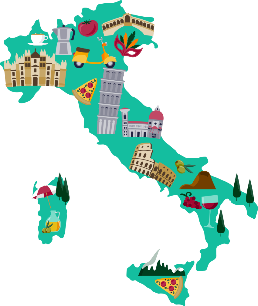 Adesivo murale Mappa del paese italiano astratto - TenStickers
